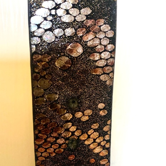 LUCKY & BLESSED USED PYTHON TURQUOIS CONCHO BELT 38 INCHES LONG - Picture 5 of 5